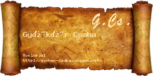 Gyökér Csaba névjegykártya